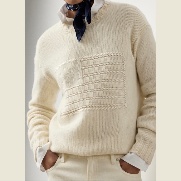 Ralph Lauren Collection Flag Cashmere Crewneck Sweater Pre-Spring 2026 - Picture 13 of 13